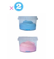 Ele Yapışmayan Pembe-Mavi Slime 2 li Pofuduk Slaym Oyun Hamuru