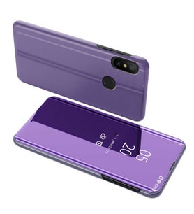 Xiaomi Redmi Note 7 Pro Uyumlu Aynalı Kapaklı Lüx Kılıf (Mavi)