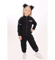 Toontoy Kız Çocuk Baskılı Eşofman Takım (Siyah)