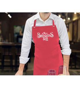BK Gift Kişiye Özel İsimli Tarihli Bar Tasarımlı Profesyonel Kırmızı Mutfak Önlüğü, Aşçı Önlüğü, Şef Önlüğü, Arkadaşa Hediye-5