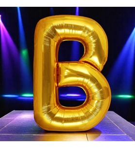 VIP YÜKSEK KALİTE 1 METRE GOLD B HARFİ FOLYO BALON GOLD B HARF BALON HELYUM GAZINA UÇAN BALONA UYGUN