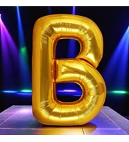 VIP YÜKSEK KALİTE 1 METRE GOLD B HARFİ FOLYO BALON GOLD B HARF BALON HELYUM GAZINA UÇAN BALONA UYGUN