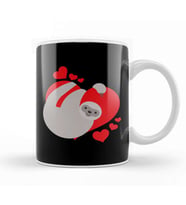 Cute & Adorable Valentines Day Sloth Hugging Heart Kupa Bardak Porselen
