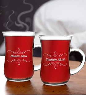 BK Gift Kişiye Özel İsimli İkili Keyif Kulplu Çay Bardağı Seti-2, Arkadaşa, Sevgiliye Hediye, Ev Hediyesi, Doğum Günü Hediyesi
