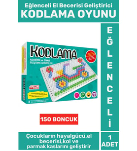 Premium Eğlenceli Kol Parmak Kasları Hayalgücü Beceri Geliştiren Çocuk Oyun 150 Boncuk KODLAMA OYUNU