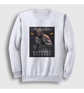 Presmono Unisex Beyaz Wolf Kurt Khamzat Chimaev Mma Ufc Sweatshirt 429288tt (Beyaz)