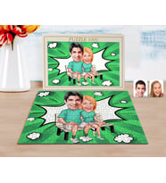 BK Gift Kişiye Özel Sevgililer Karikatürlü 1000 Parça Profesyonel Puzzle-55