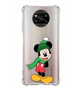 Xiaomi Poco X3 Pro Köşe Korumalı Antişok Kapak Mickey Mouse Tasarımlı Şeffaf  Kılıf