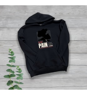 Eternal Pain Baskılı Unisex Oversize Siyah Sweatshirt