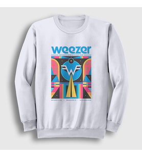 Presmono Unisex Beyaz Poster Müzik Weezer Sweatshirt 513381tt