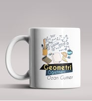 Kişiye Özel Geometri Öğretmeni Tasarımlı Beyaz Renk Kupa Bardak