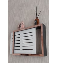 30x40x7 cm Izgaralı Siyah-Rose Duvara Asılabilir Sigorta ve Modem-Wifi Saklama Kutusu! Saklama Kutusu