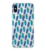 PrintiFy iPhone XS Max ile Uyumlu 1mm Slim Fit Nazar Boncuğu 4 Baskılı Şeffaf  Kılıf