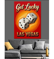 Las Vegas Kumar Retro Poster Dekoratif Kanvas - Mdf Ahşap Tablo