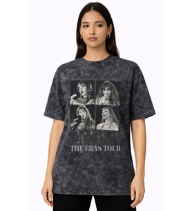 Taylor Swift The Eras Tour Şarkıcı Baskılı Unisex Oversize Vintage Yıkamalı Tişört