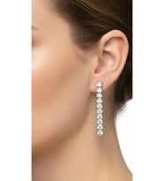 Luxury Su Yolu Çivili Küpe Tasarım 925 (Gold)