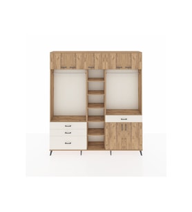 Arges Dolap 11 Raflı 4 Çekmeceli 2 Askılı 220x30x243 Çam-Çam/Aytaşı