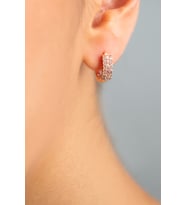Elika Silver Kadın Taş Detaylı Çengel Model Küpe (STD)