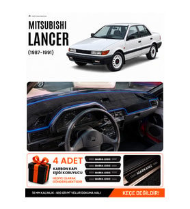 MITSUBISHI LANCER (1987-1991) Uyumlu Torpido Örtüsü Torpido Kılıfı - Siyah Mavi