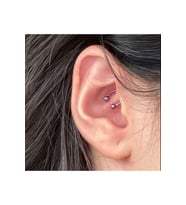 Çelik Tragus 6 Mm Helix Piercing Hologram Renk Ucu Toplu (Çok Renkli)
