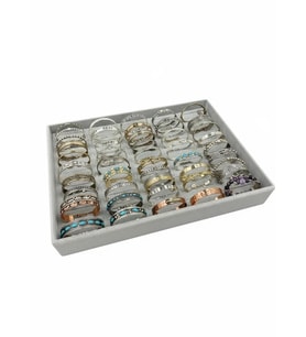 Süet Kumaş Gri Renk 34/24 Cm Batırmalı Bileklik Kelepçe Tablası