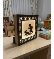 Işıklı Silüet Tasarımlı Dekoratif Gece Lambası (14x14 cm)