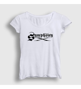 Presmono Kadın Beyaz Logo Metal Symphony X T-Shirt 476307tt (Beyaz)