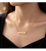 Kişiye Özel 925 Ayar Gümüş Kalp Detaylı Şık İsim Kolye (Gold)