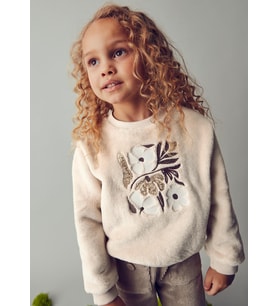 Mayoral Kız Çocuk Peluş Sweatshirt Bej