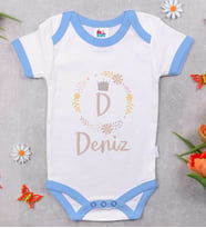 BK Kids Kişiye Özel Mavi Bebek Body Zıbın - Model 133