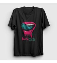 Presmono Unisex Siyah Tongue Dil Dudak Falling In Reverse T-Shirt 504513tt