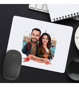 Sevgiliye Hediye Kişiye Özel Kadim İstanbul ve Aşkımız Karikatürlü Mousepad