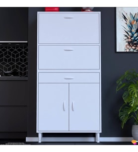 Modilayn VİO (80x163,4x32,5 cm) Yeni çekmeceli, kapaklı, ekmeklikli, çok amaçlı mutfak dolabı.