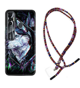 Tecno Spark 6 6 Go 8C 8 Pro 7 7 Pro Kılıf Boyun Asklı Rasta Silikon Dog Eyes 1761