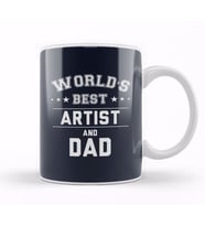 Fathers Day World's Best Artist And Dad Tasse Kupa Bardak Porselen