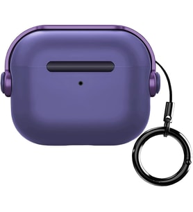 Airpods 3 DjPods Sert Malzemeli Kilitli Kapak Askı Aparatlı Airpods 3 Uyumlu Kılıf (Mor - Mor)