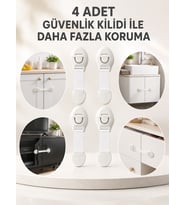 4'lü Esnek Kayışlı Çocuk Güvenlik Kilidi Pratik ve Güvenli Kullanım