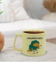 BK Gift Pastel Sarı Middle Kupa Bardak, Arkadaşa Hediye, Ev Hediyesi, Doğum Günü Hediyesi, Ofis Hediyesi-12