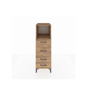 Kronos Dolap Tek Raflı 4 Çekmeceli 44x59x134 Çam-Çam