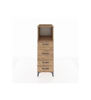 Kronos Dolap Tek Raflı 4 Çekmeceli 44x59x134 Çam-Çam