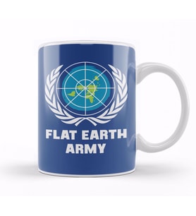 Flat Earth Army UN Logo Parody Kupa Bardak Porselen