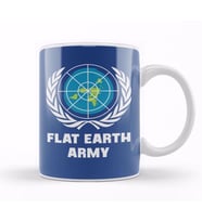 Flat Earth Army UN Logo Parody Kupa Bardak Porselen