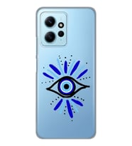 Redmi Note 12 4G Uyumlu Nazar Göz Desenli Şeffaf Telefon Kılıfı