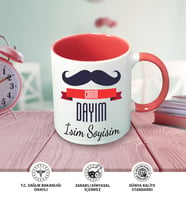 Dayı Temalı Kişiye Özel İsim ve Fotoğraf Baskılı Kupa Bardak No:001 (Pembe)
