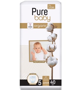 Pure Baby Organik Bebek Bezi 5 Beden 11-20 KG Junior 40 Adet Ekonomik Pk