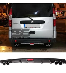 Fiat Doblo D2 Difüzör Arka Tampon Eki 4 Egzoz Çıkışlı Siyah