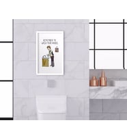 BK Home Banyo Tuvalet Dekoratif Ahşap Beyaz Çerçeveli Tablo-6
