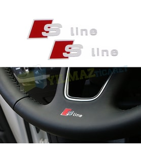 Audi S Line Direksiyon Vites Torpido Anahtarlık Metal Logo 2 Adet