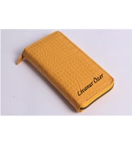 KİŞİYE ÖZEL CROCO MODEL SARI TELEFON BÖLMELİ CÜZDAN