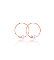 AZURİS 925 AYAR GÜMÜŞ 1,8 CM TOPLU İNCİ KÜPE (Rose)
